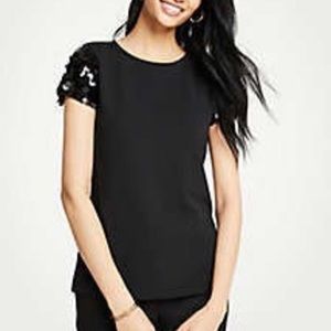 Ann Taylor sequin sleeve top
